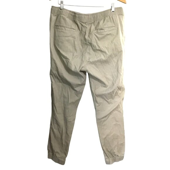 BROOKLYN LAUNDRY MENS KHAKI ELASTIC WAIST TAPPER LEG 98% COTTON SIZE LARGE - Picture 2 of 6